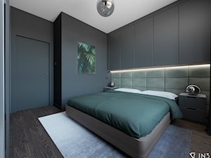 NOWOCZESNE MIESZKANIE DLA MŁODEJ PARY, WARSZAWA - Średnia czarna sypialnia, styl nowoczesny - zdjęcie od IN3 Architekci