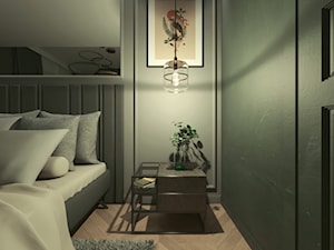 APARTAMENT W STYLU MODERN CLASSIC, WARSZAWA - Mała czarna szara sypialnia, styl nowoczesny - zdjęcie od IN3 Architekci