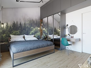 MIESZKANIE W STYLU INDUSTRIALNYM, LUBLIN - Średnia biała sypialnia, styl industrialny - zdjęcie od IN3 Architekci