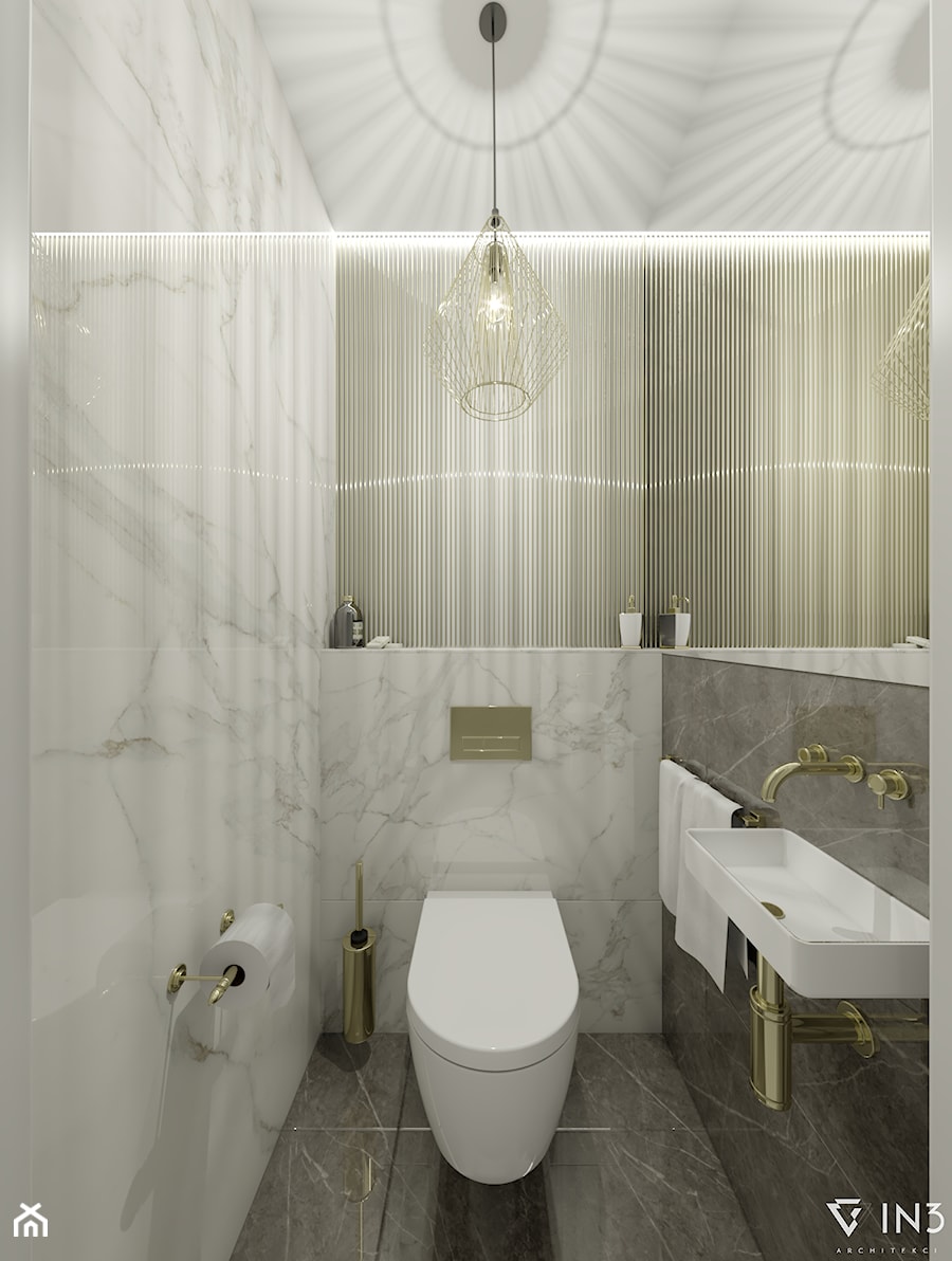APARTAMENT W STYLU MODERN CLASSIC, WARSZAWA - Mała łazienka, styl nowoczesny - zdjęcie od IN3 Architekci