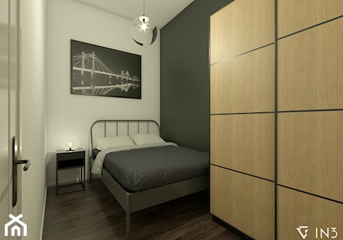 APARTAMENTY NA STARYM MIEŚCIE, LUBLIN - Mała biała czarna sypialnia, styl industrialny - zdjęcie od IN3 Architekci