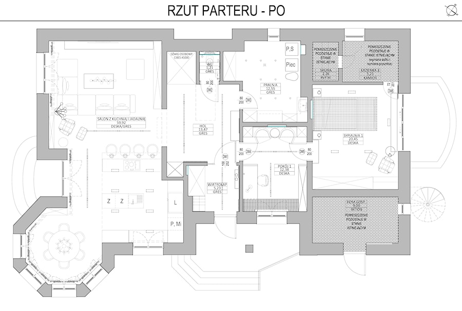 Rzut parteru - po - zdjęcie od IN3 Architekci