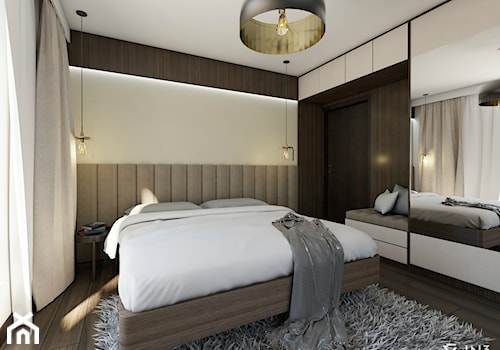 MIESZKANIE DLA MŁODEGO MAŁŻEŃSTWA, LUBLIN - Średnia biała sypialnia, styl nowoczesny - zdjęcie od IN3 Architekci
