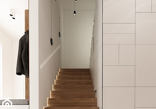 Średni z wieszakiem biały hol / przedpokój, styl minimalistyczny - zdjęcie od TILLA architects