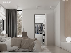 Średnia biała sypialnia z garderobą, styl minimalistyczny - zdjęcie od TILLA architects