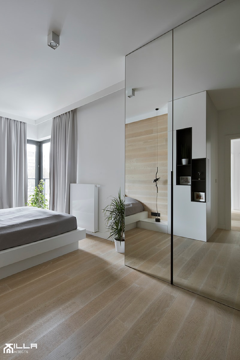 Apartament na Żoliborzu / 100m2 - Średnia biała sypialnia, styl minimalistyczny - zdjęcie od TILLA architects