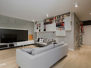 Realizacja w Warszawie/ 90 m2 - Salon, styl minimalistyczny - zdjęcie od TILLA architects