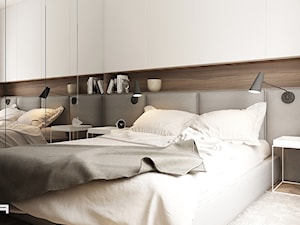 MIESZKANIE 80 M2 / WARSZAWA - Mała beżowa biała sypialnia, styl nowoczesny - zdjęcie od TILLA architects