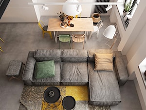 LOFT W ŻYRARDOWIE - Średni biały salon z jadalnią, styl industrialny - zdjęcie od TILLA architects