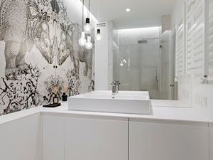 Realizacja w Warszawie/ 90 m2 - Z punktowym oświetleniem łazienka, styl minimalistyczny - zdjęcie od TILLA architects