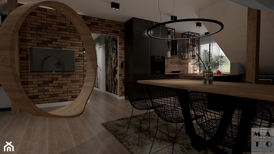 Projekt domu mieszkania na poddaszu - Salon, styl industrialny - zdjęcie od MATO projekt