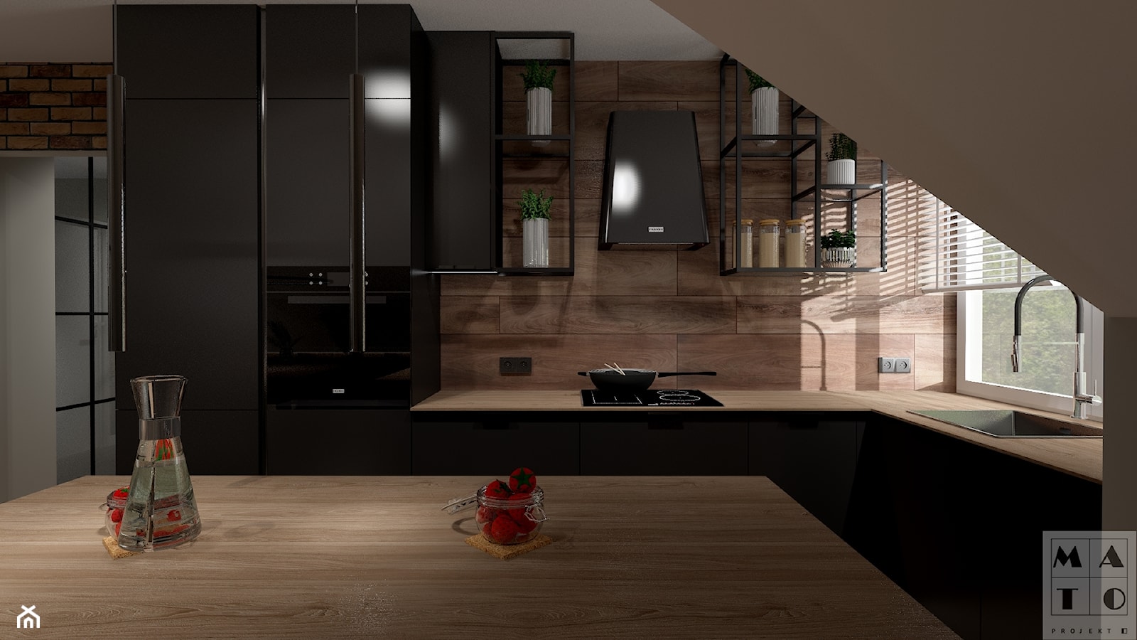 Projekt domu mieszkania na poddaszu - Kuchnia, styl industrialny - zdjęcie od MATO projekt - Homebook