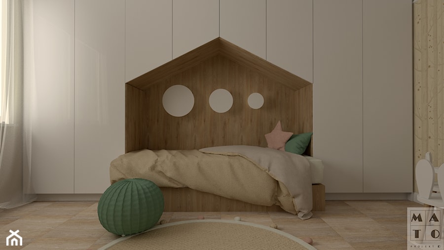 Projekt pokoju z domkiem - Pokój dziecka, styl nowoczesny - zdjęcie od MATO projekt