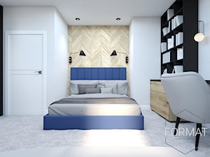 Sypialnia z wykładziną dywanową. - zdjęcie od Format Home & Design