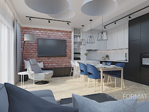 Salon z jadalnią i kuchnia - zdjęcie od Format Home & Design