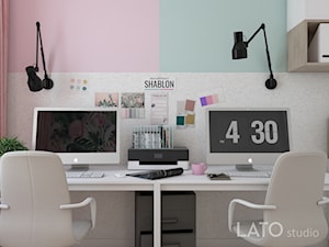 Projekt kobiecego biura dla firmy Shablon - Biuro, styl glamour - zdjęcie od LATO studio