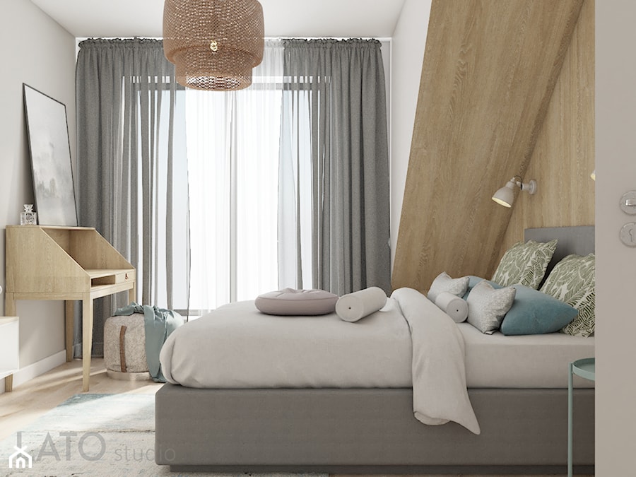 Sypialnia w domu w Otrębusach - zdjęcie od LATO studio