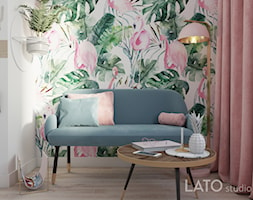 Projekt kobiecego biura dla firmy Shablon - Średnie z sofą białe biuro, styl glamour - zdjęcie od LATO studio - Homebook