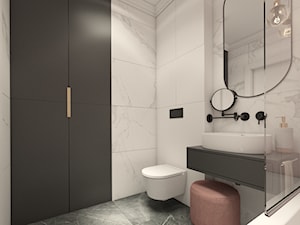 Łazienka w mieszkaniu typu studio - Mała bez okna z lustrem z marmurową podłogą łazienka, styl nowoczesny - zdjęcie od LATO studio