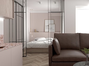 Sypialnia w różowej kawalerce - zdjęcie od LATO studio