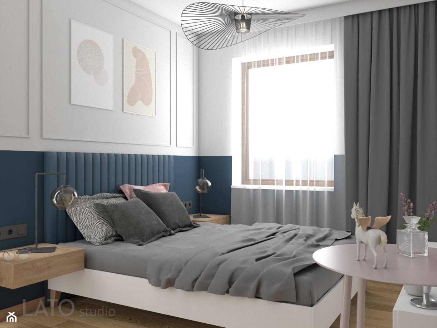 Sypialnia w cieplym, minimalistycznym mieszkaniu - zdjęcie od LATO studio - Homebook