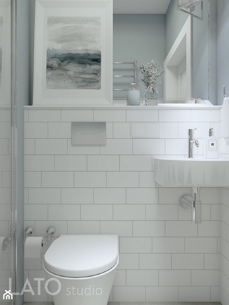 Mała łazienka w domu w stylu Hampton - zdjęcie od LATO studio - Homebook