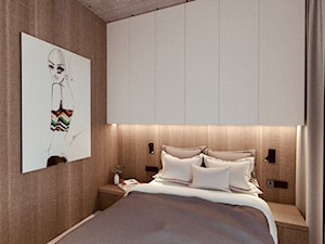 Mini apartament - Mała biała sypialnia, styl minimalistyczny - zdjęcie od żurawicki.design