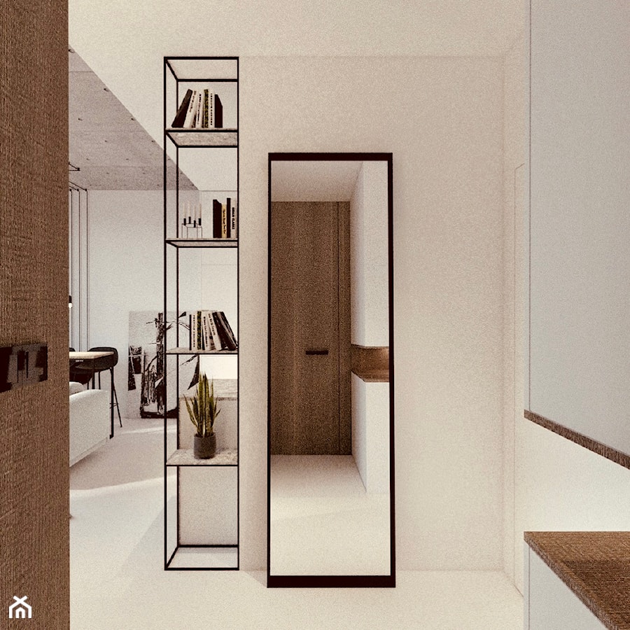 Mini apartament - Średni z wieszakiem biały hol / przedpokój, styl minimalistyczny - zdjęcie od żurawicki.design