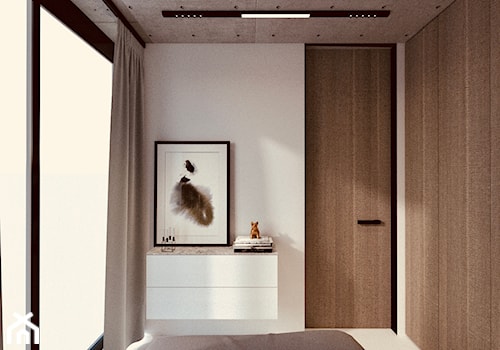 Mini apartament - Mała biała sypialnia, styl nowoczesny - zdjęcie od żurawicki.design