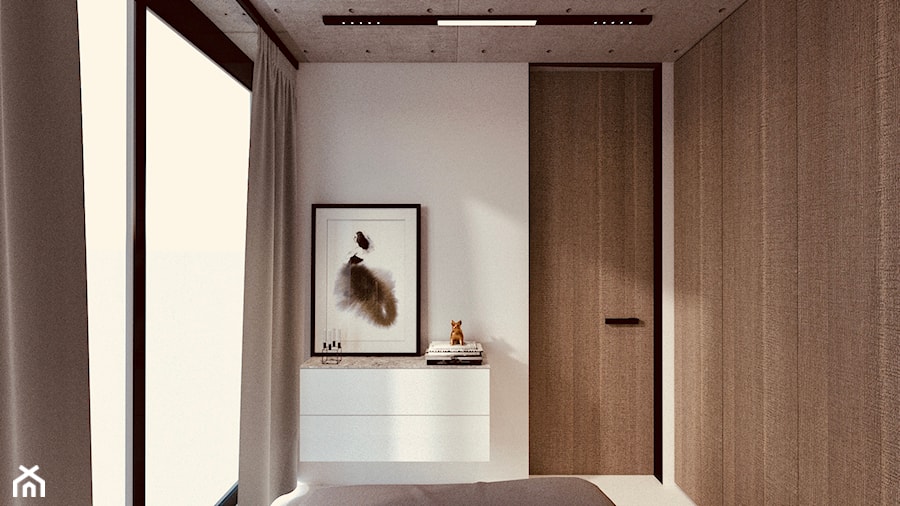 Mini apartament - Mała biała sypialnia, styl nowoczesny - zdjęcie od żurawicki.design