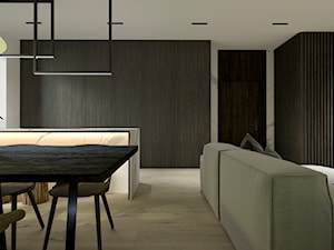 Apartament - Średni szary salon z jadalnią, styl nowoczesny - zdjęcie od żurawicki.design