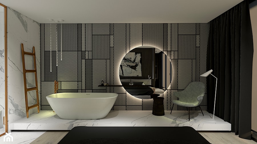 Apartament - Duża bez okna jako pokój kąpielowy łazienka, styl nowoczesny - zdjęcie od żurawicki.design