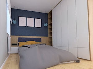 Izerska - Mała niebieska szara sypialnia - zdjęcie od COB Interior