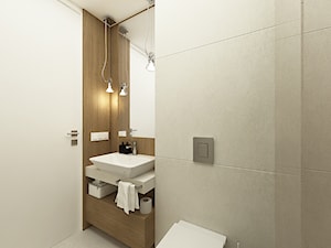 DOM Z SZAROŚCIĄ - Mała bez okna z lustrem łazienka, styl nowoczesny - zdjęcie od DWORNICKA STUDIO