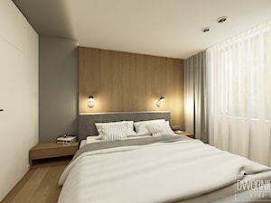 DOM Z SZAROŚCIĄ - Średnia biała szara sypialnia, styl nowoczesny - zdjęcie od DWORNICKA STUDIO