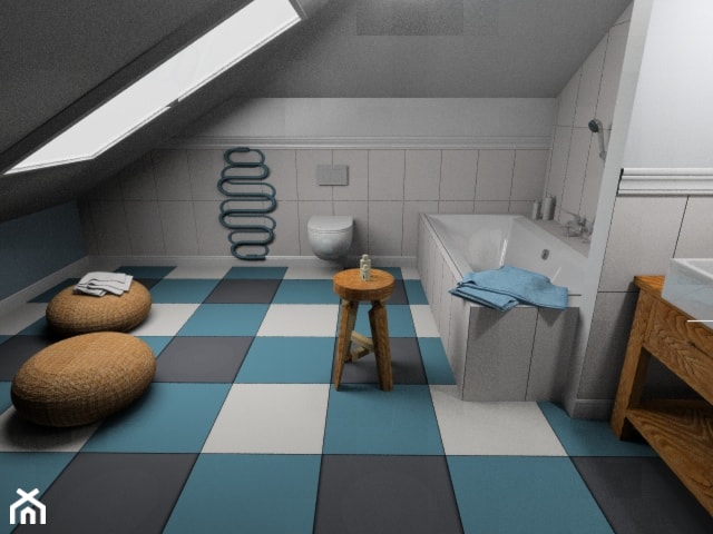 Dziecięca łazienka pod skosem - Łazienka, styl nowoczesny - zdjęcie od Pracownia Aranżacji Wnętrz "O-kreślarnia"