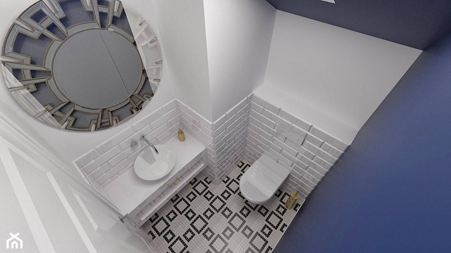 Toaleta - Łazienka, styl glamour - zdjęcie od Pracownia Aranżacji Wnętrz "O-kreślarnia"