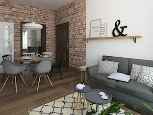 Mieszkanie w kamienicy - Średni biały salon z jadalnią - zdjęcie od Pracownia Aranżacji Wnętrz "O-kreślarnia"