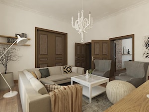 Mieszkanie w kamienicy - Mały biały salon - zdjęcie od Pracownia Aranżacji Wnętrz "O-kreślarnia"
