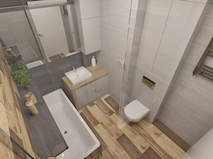 Łazienka - Średnia na poddaszu bez okna łazienka - zdjęcie od Pracownia Aranżacji Wnętrz "O-kreślarnia"