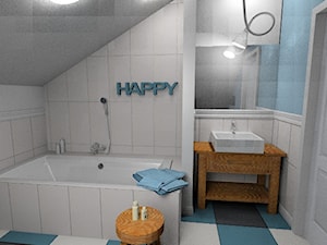 Dziecięca łazienka pod skosem - Łazienka, styl nowoczesny - zdjęcie od Pracownia Aranżacji Wnętrz "O-kreślarnia"