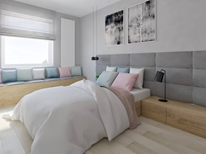 Projekty 2017 - Średnia szara sypialnia, styl nowoczesny - zdjęcie od Pracownia Aranżacji Wnętrz "O-kreślarnia"