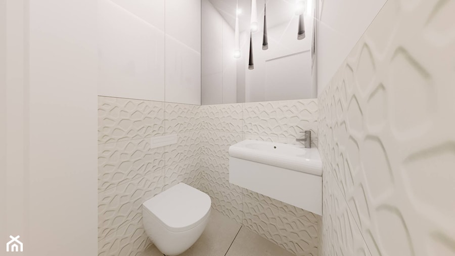 Toaleta w bieli - Łazienka - zdjęcie od Pracownia Aranżacji Wnętrz "O-kreślarnia"