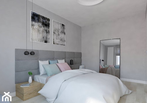 Sypialnia - Średnia szara sypialnia, styl nowoczesny - zdjęcie od Pracownia Aranżacji Wnętrz "O-kreślarnia"