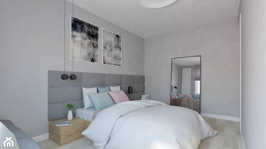 Sypialnia - Średnia szara sypialnia, styl nowoczesny - zdjęcie od Pracownia Aranżacji Wnętrz "O-kreślarnia"