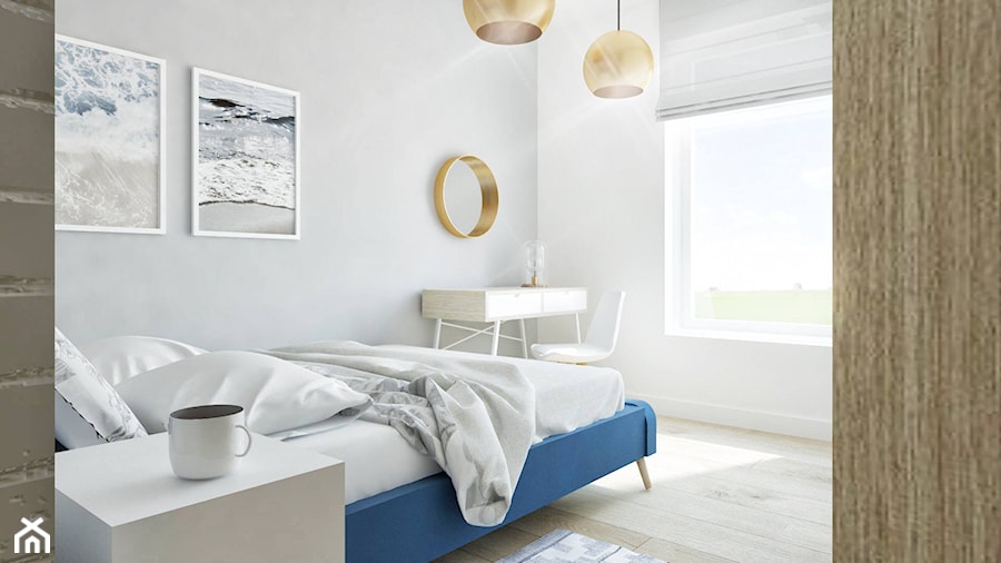 Mieszkanie z pozytywną energią - Średnia biała sypialnia - zdjęcie od Pracownia Aranżacji Wnętrz "O-kreślarnia"