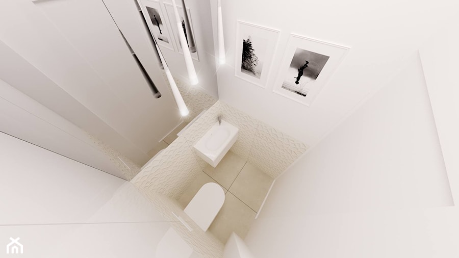 Toaleta w bieli - Łazienka - zdjęcie od Pracownia Aranżacji Wnętrz "O-kreślarnia"