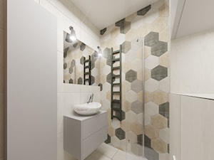 Mieszkanie 81 m2 - Mała średnia łazienka, styl nowoczesny - zdjęcie od Pracownia Aranżacji Wnętrz "O-kreślarnia"