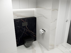 Łazienka w czarnych i białych płytkach marmurowych - zdjęcie od STYLOWE ARANŻACJE Studio Projektowania Wnętrz