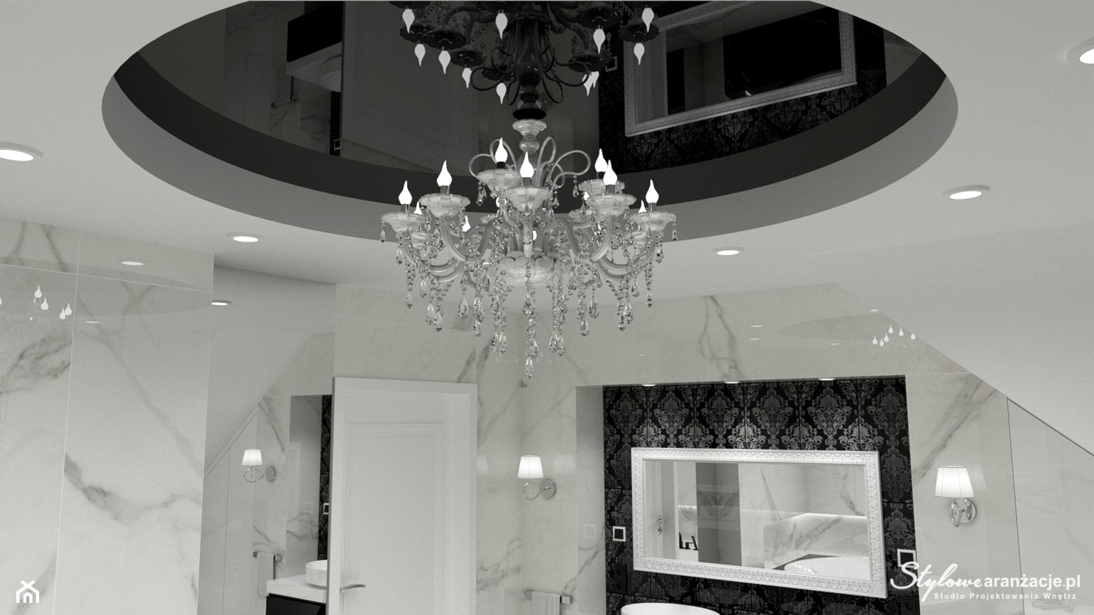 Łazienka glamour z okrągła wanną 1 - zdjęcie od STYLOWE ARANŻACJE Studio Projektowania Wnętrz - Homebook